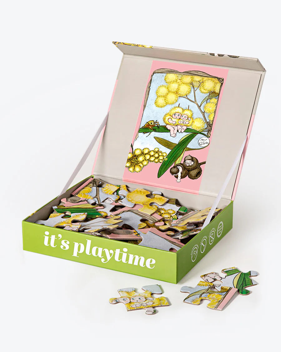 24 PIECE KIDS JIGSAW PUZZLE - MAY GIBBS- WATTLE BABIES – Vogue Nature